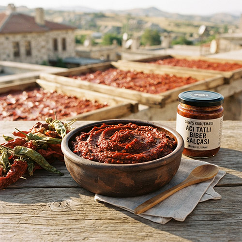 Güneş Kurutması Acı / Tatlı Biber Salçası - Doğal ve Katkısız- 1 kg