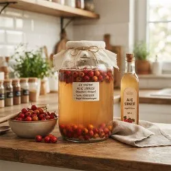 Ev Yapımı Alıç Sirkesi - Doğal ve Katkısız - 1 kg Ev Yapımı Alıç Sirkesi - Doğal ve Katkısız - 1 kg
